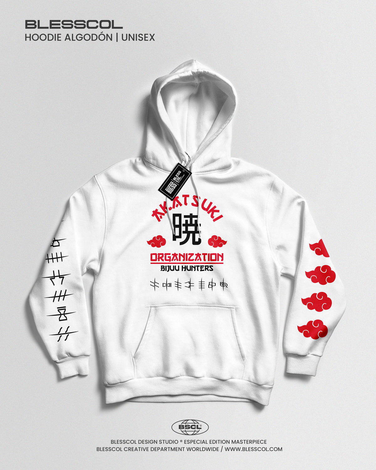 AKATSUKI ORGANIZATION WHITE HOODIE
