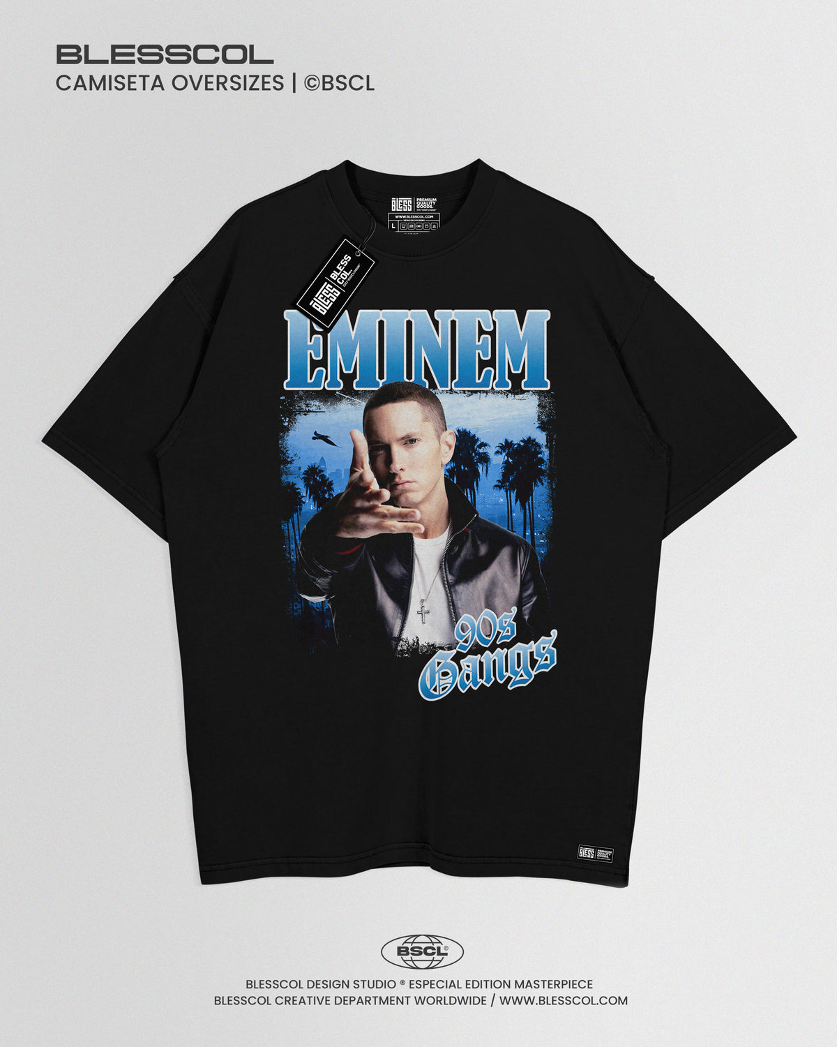 CAMISETA OVERSIZE EMINEM 90 GANGS