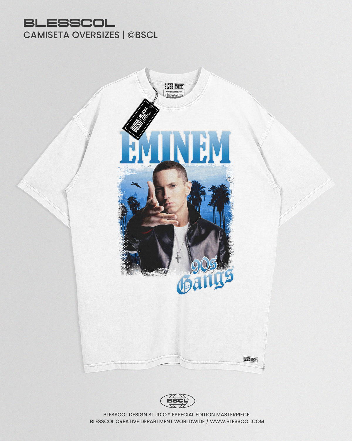 CAMISETA OVERSIZE EMINEM 90 GANGS