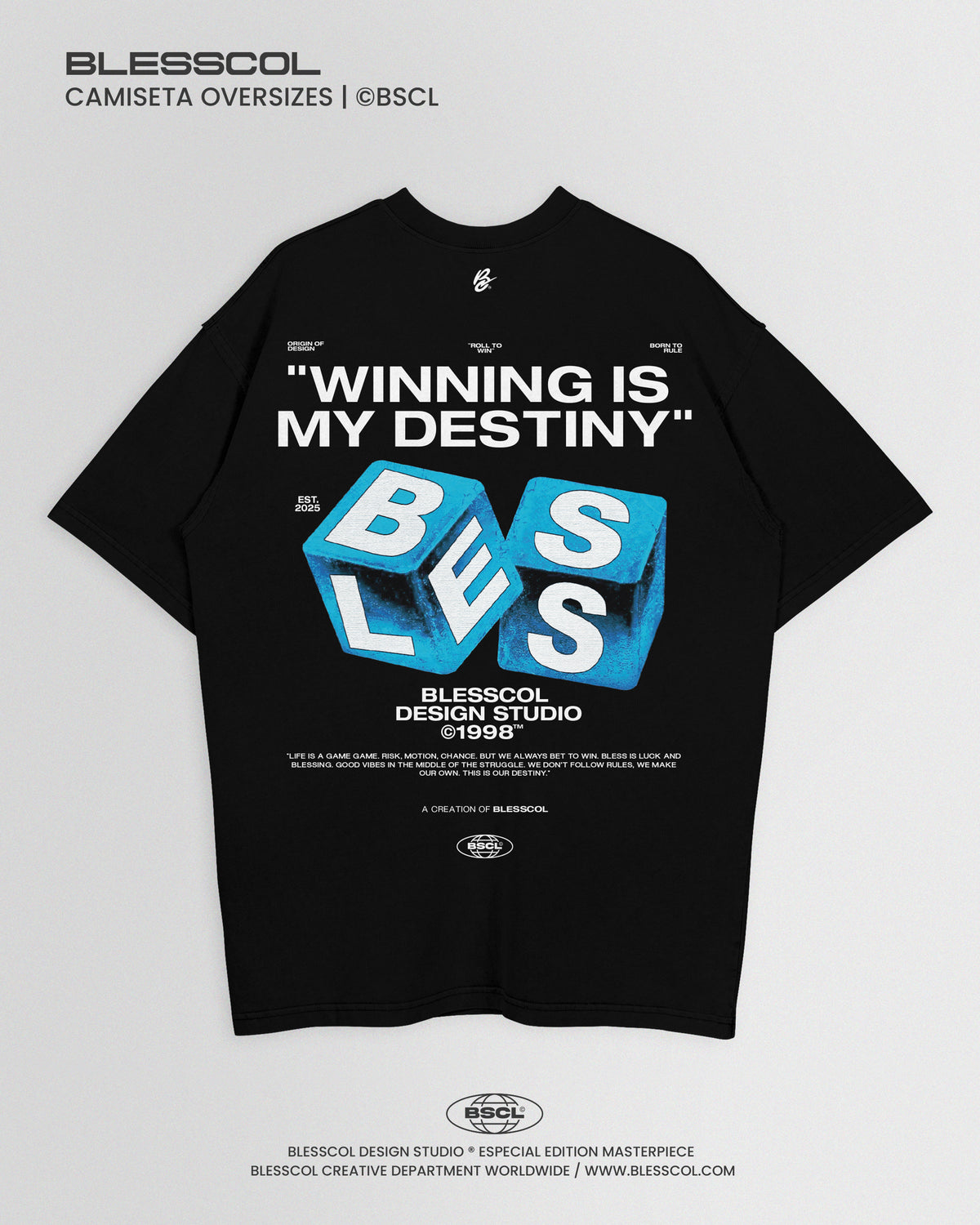 CAMISETA OVERSIZE WINNING IS MI DESTINY
