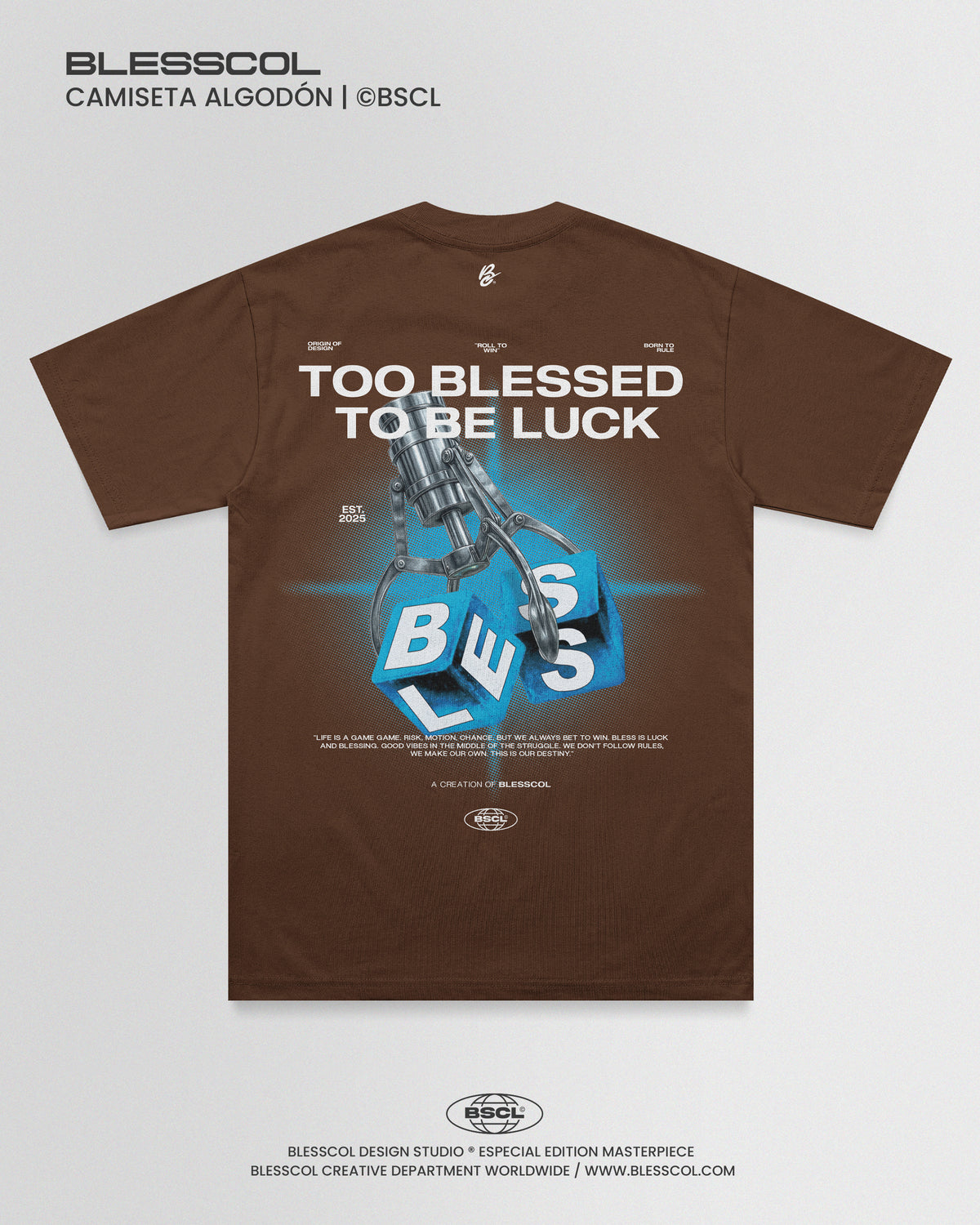 CAMISETA TOO BLESSED TO BE LUCK