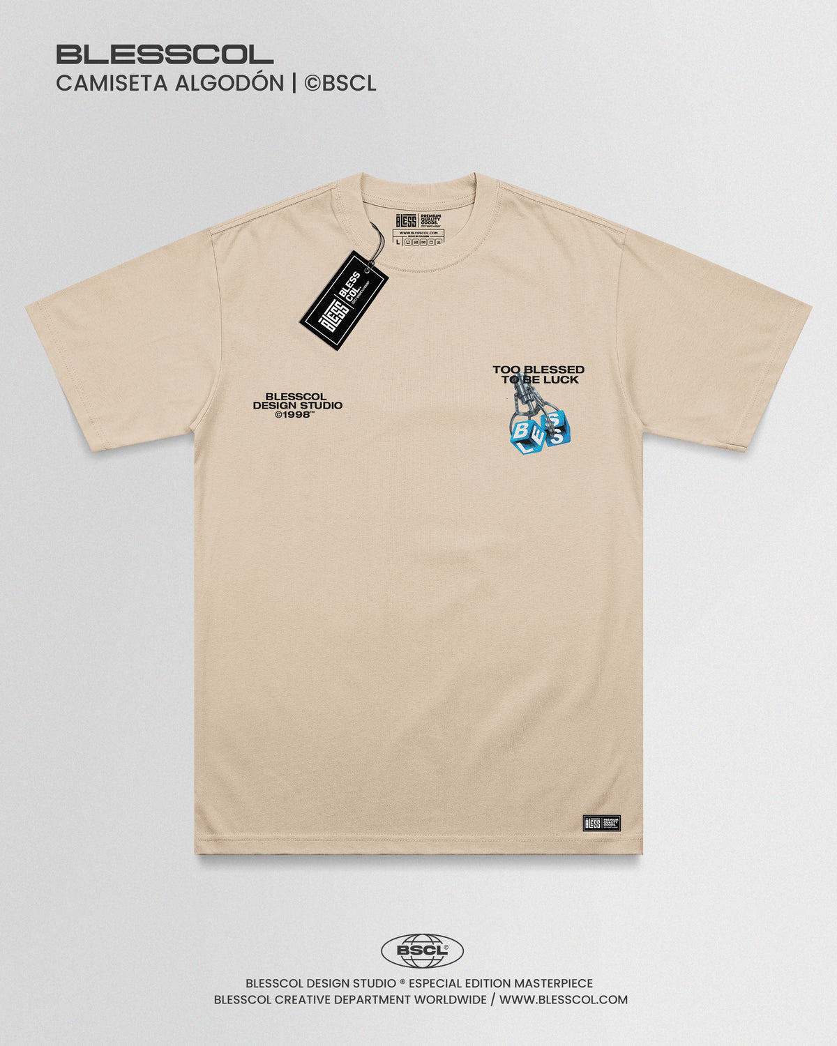 CAMISETA TOO BLESSED TO BE LUCK