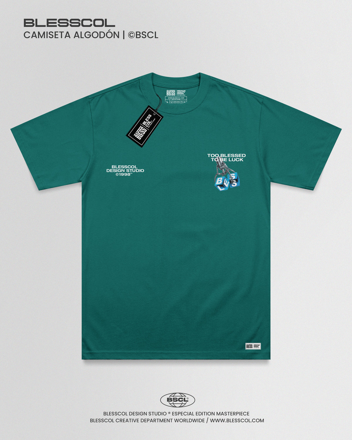 CAMISETA TOO BLESSED TO BE LUCK