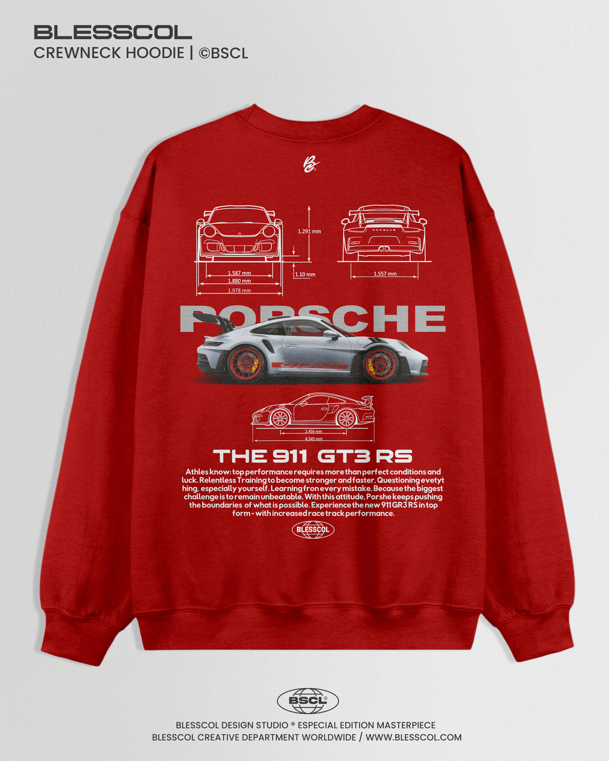 CREWNECK HOODIE PORSCHE GT3 RS EDITION