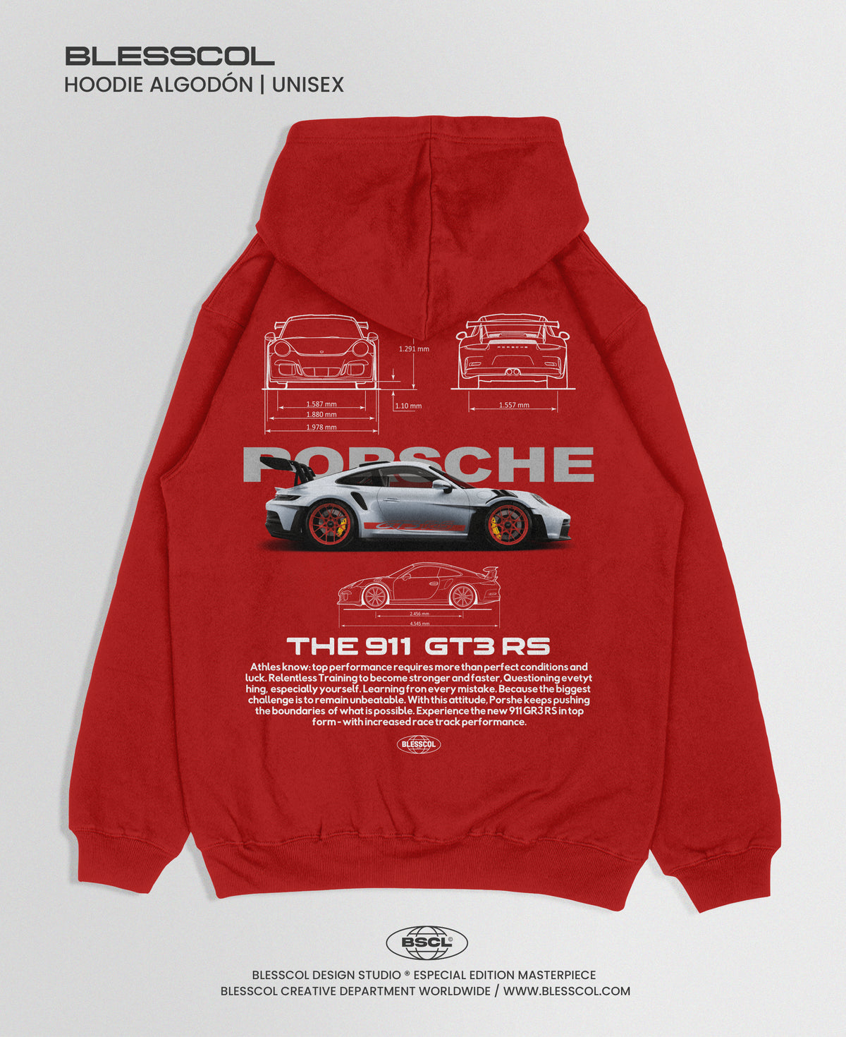 HOODIE UNISEX PORSCHE THE 911 GT3 RS