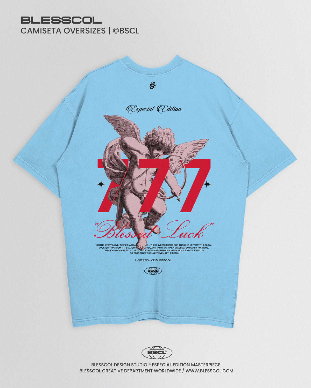 CAMISETA OVERSIZE EDITON BLESSED LUCK 777