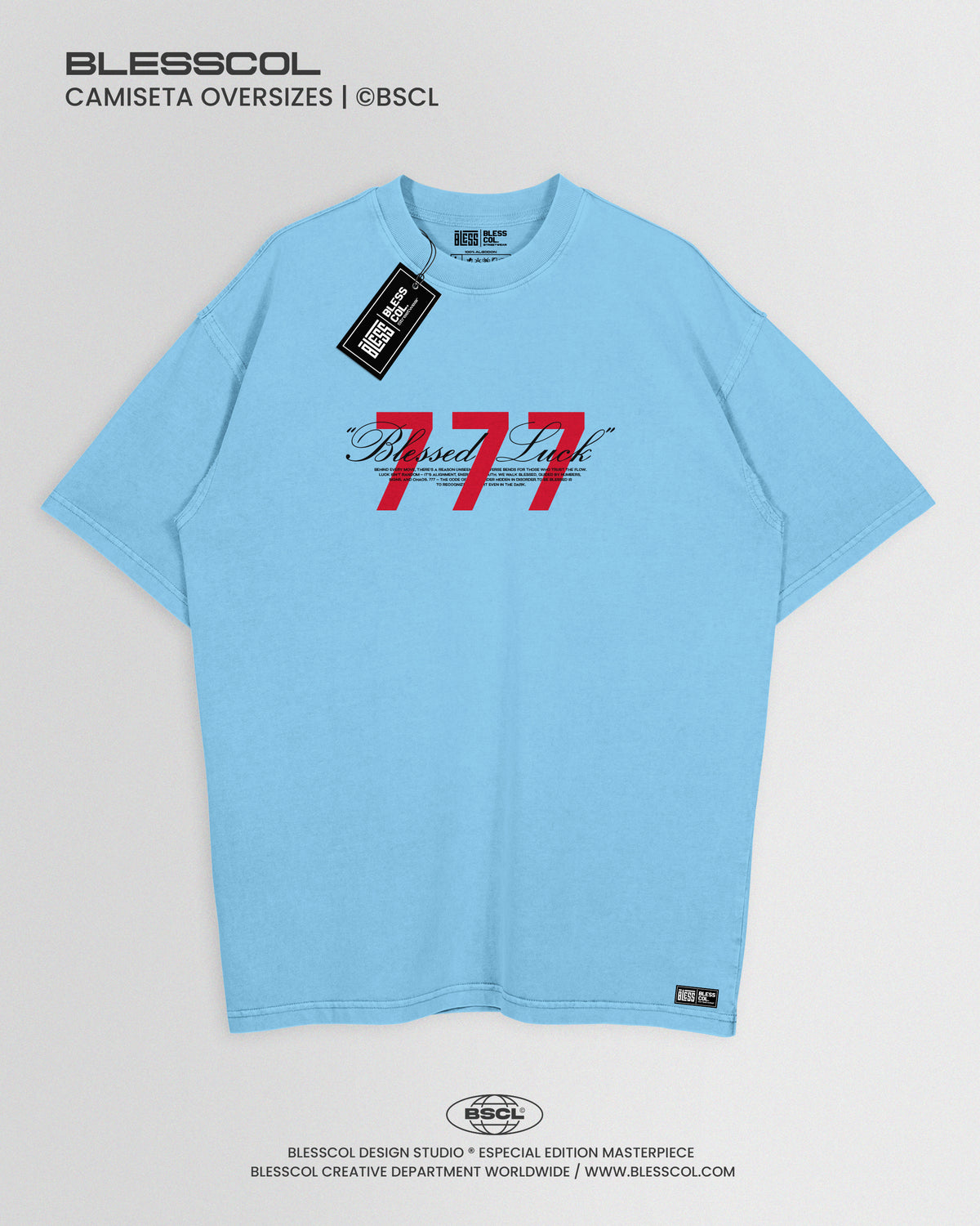 CAMISETA OVERSIZE EDITON BLESSED LUCK 777