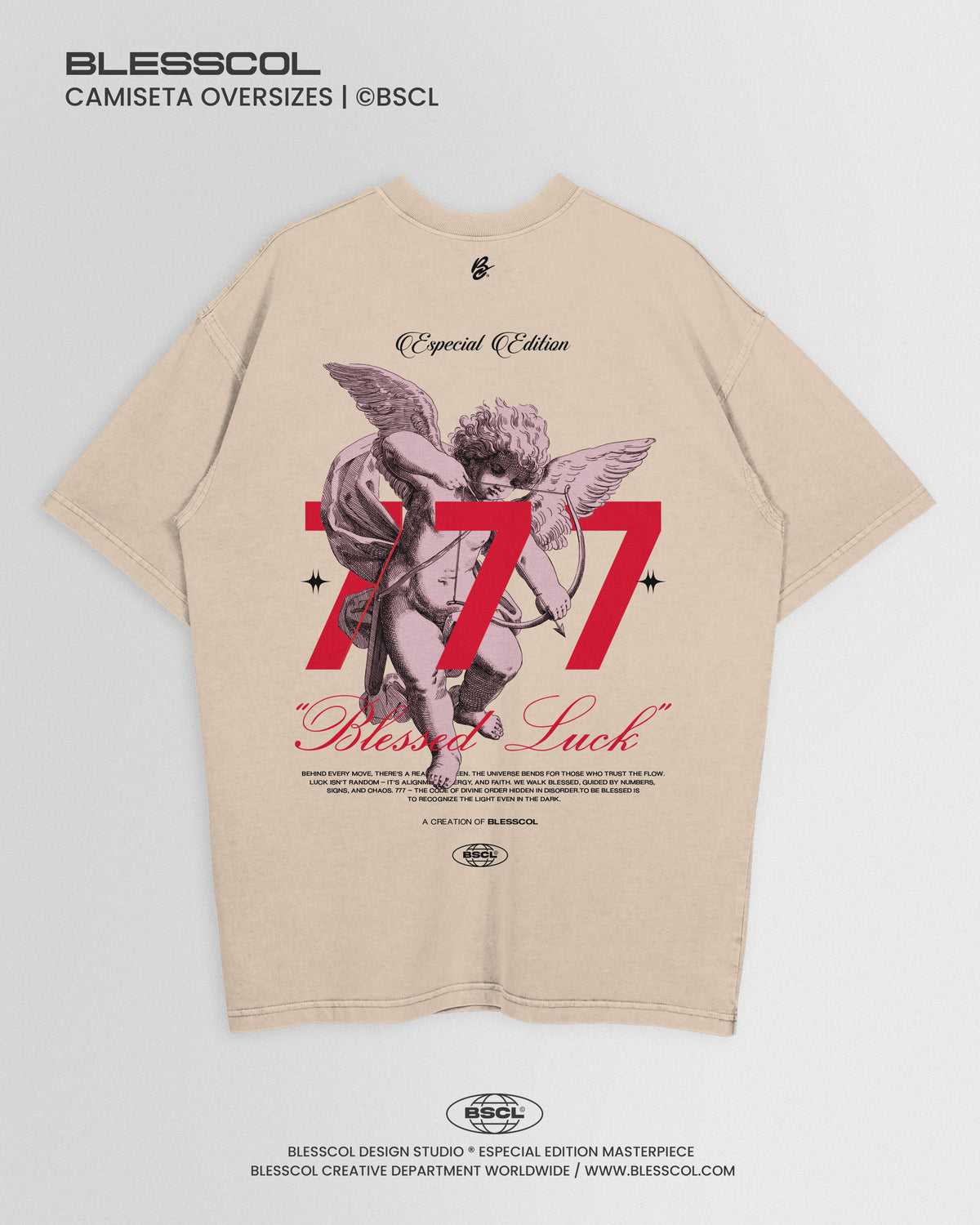CAMISETA OVERSIZE EDITON BLESSED LUCK 777