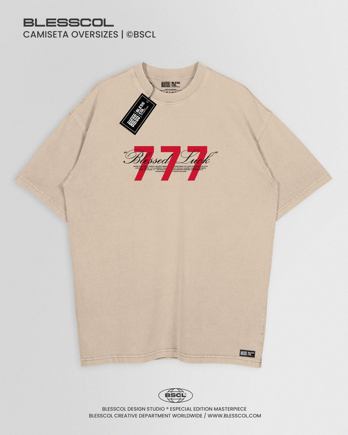 CAMISETA OVERSIZE EDITON BLESSED LUCK 777