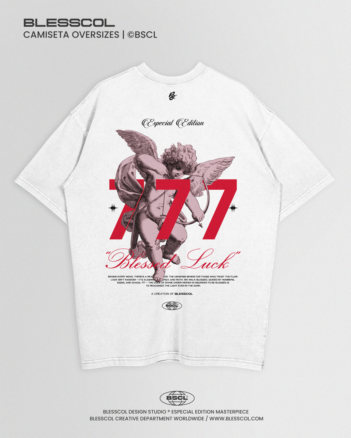 CAMISETA OVERSIZE EDITON BLESSED LUCK 777