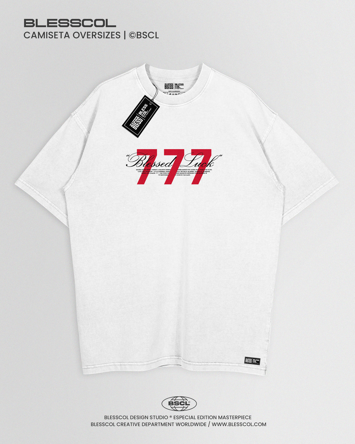 CAMISETA OVERSIZE EDITON BLESSED LUCK 777