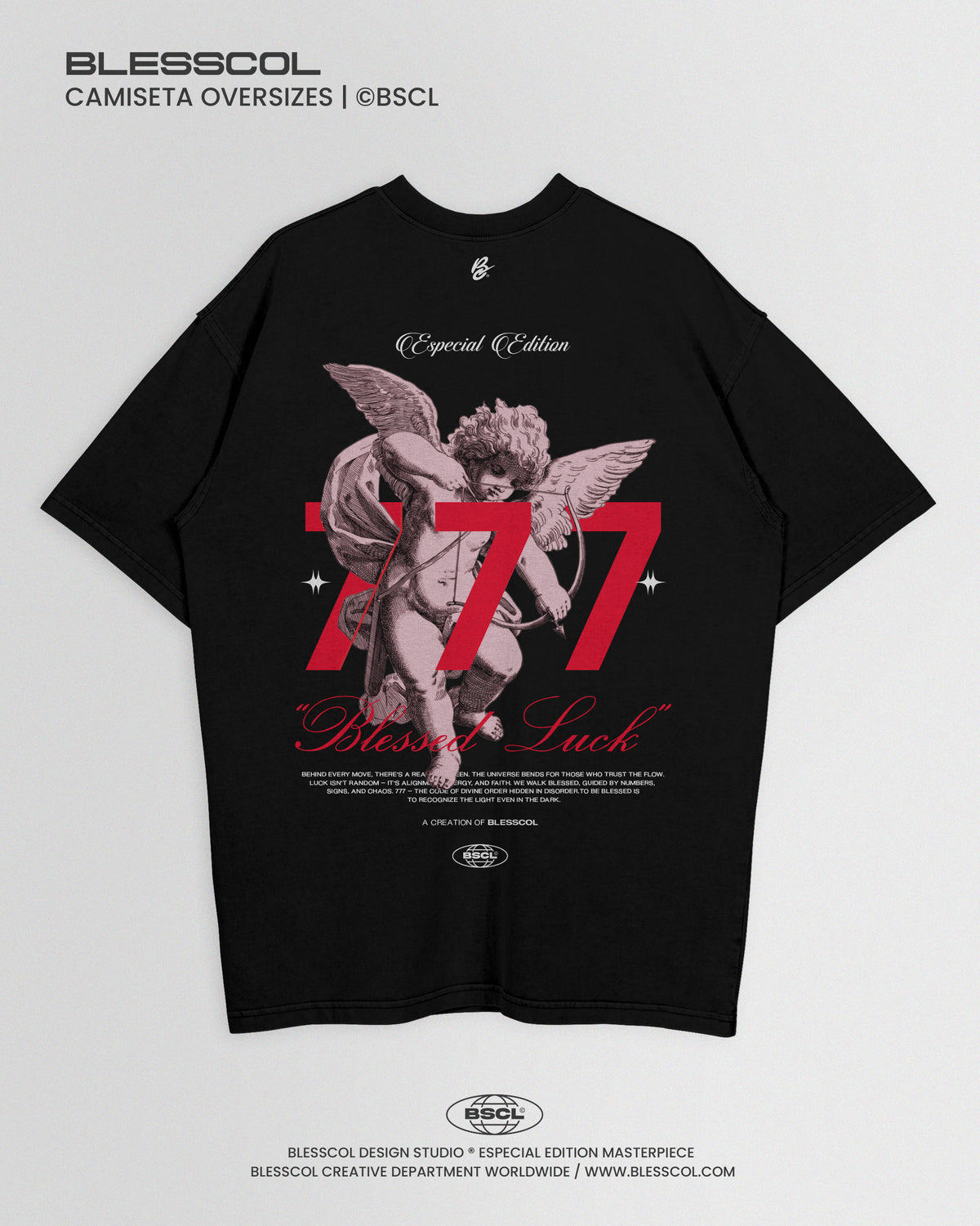 CAMISETA OVERSIZE EDITON BLESSED LUCK 777