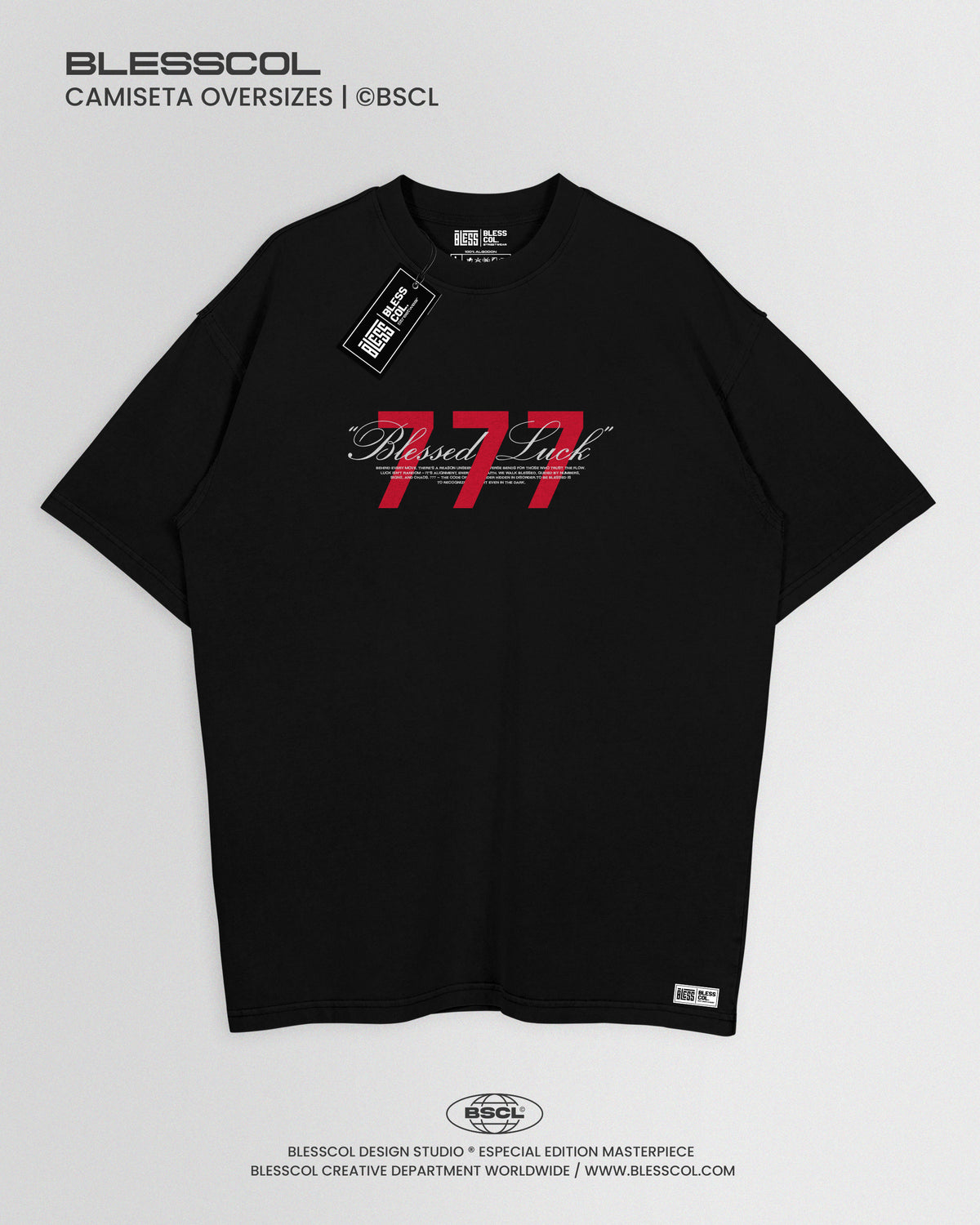 CAMISETA OVERSIZE EDITON BLESSED LUCK 777