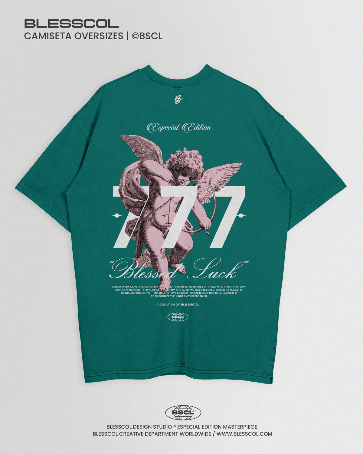 CAMISETA OVERSIZE EDITON BLESSED LUCK 777