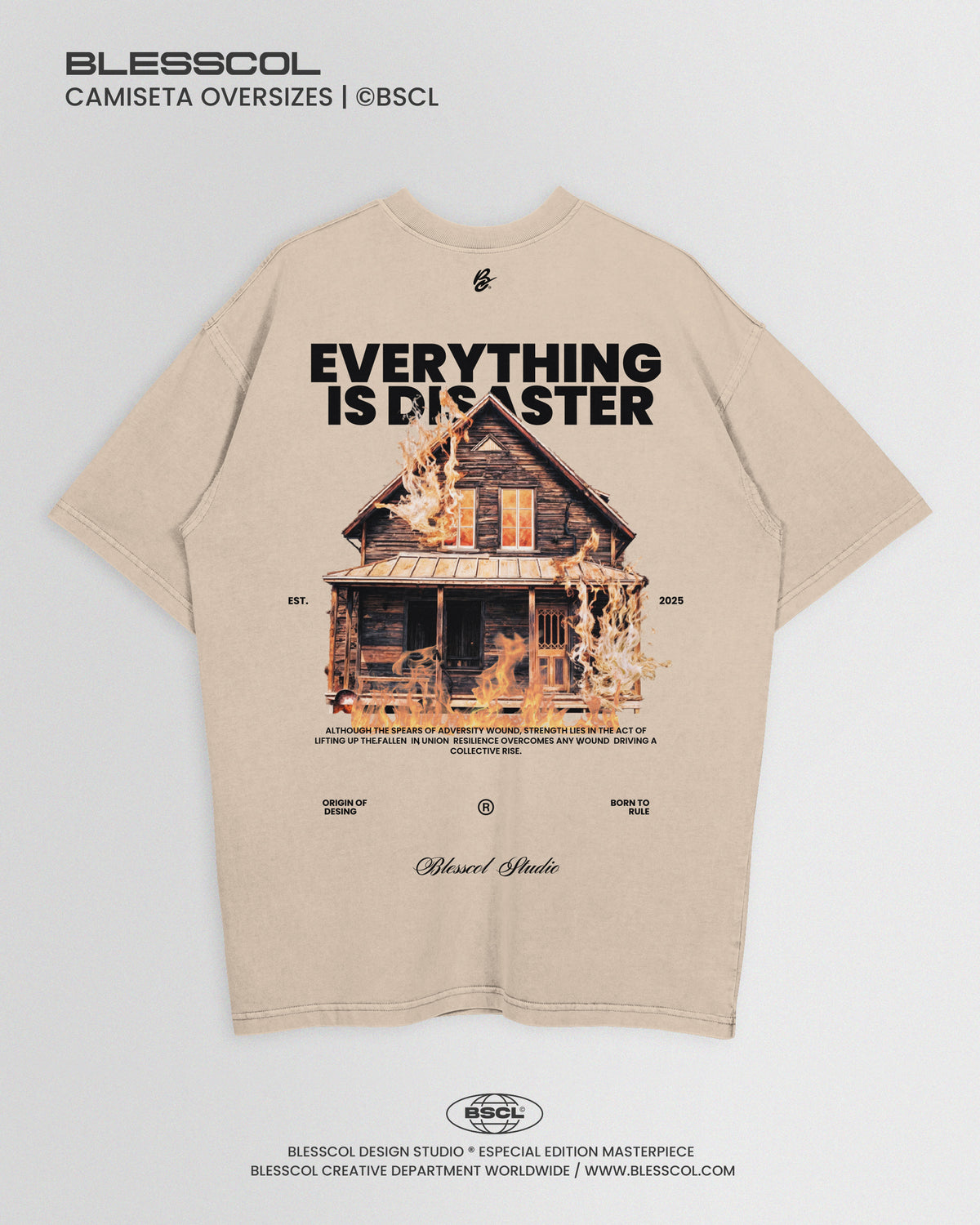 CAMISETA OVERSIZE VERYTHING IS DISASTER