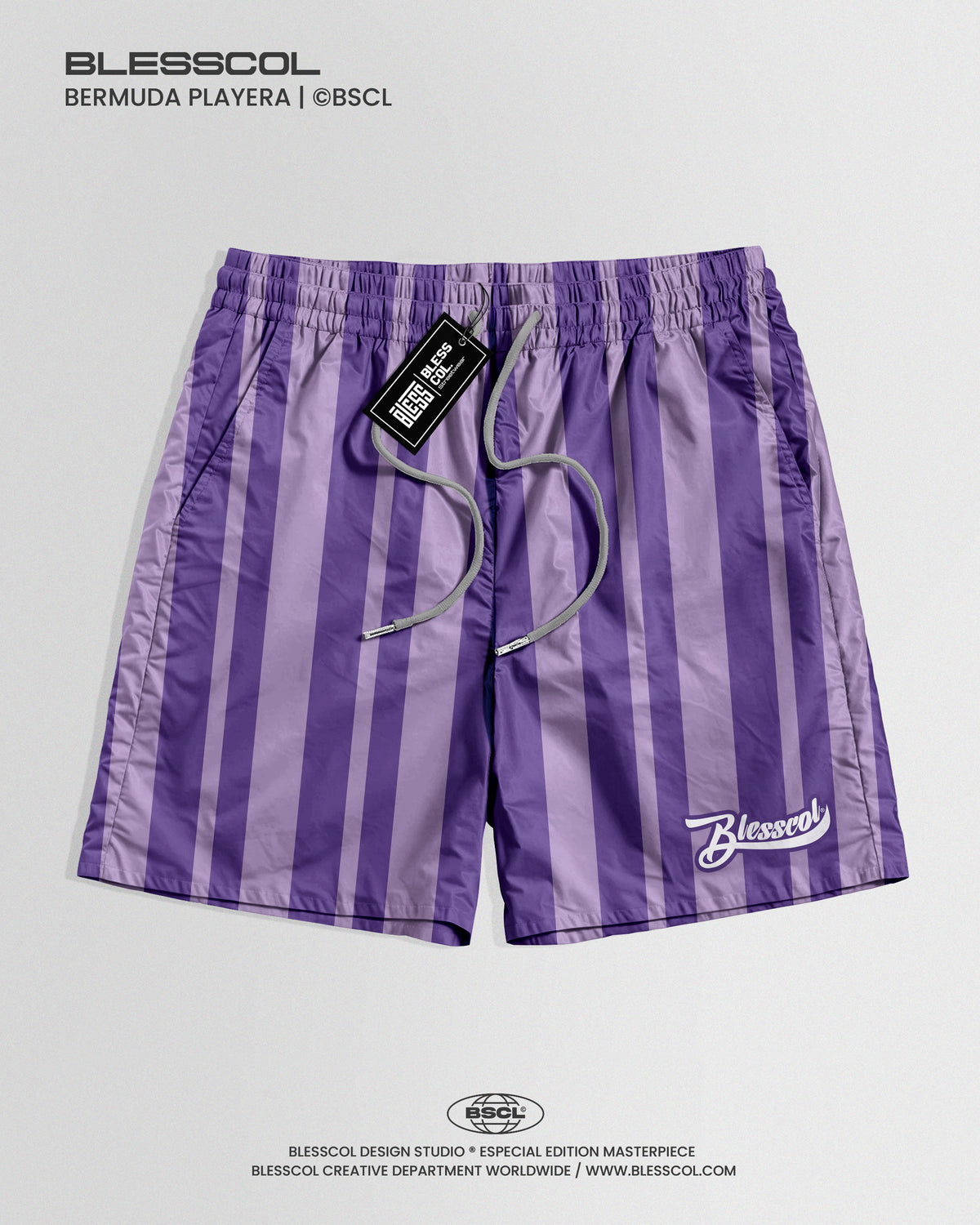PANTALONETA PLAYERA PURPLE STRIPES
